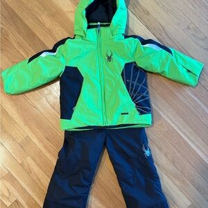 Spyder Kids Jacket and Pants Set - Lime Green and Black